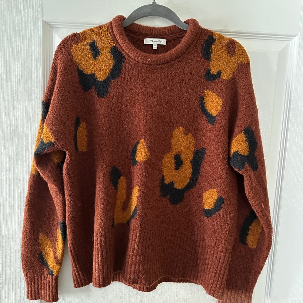 Madewell Women's Floral Sweater - Brown and Black